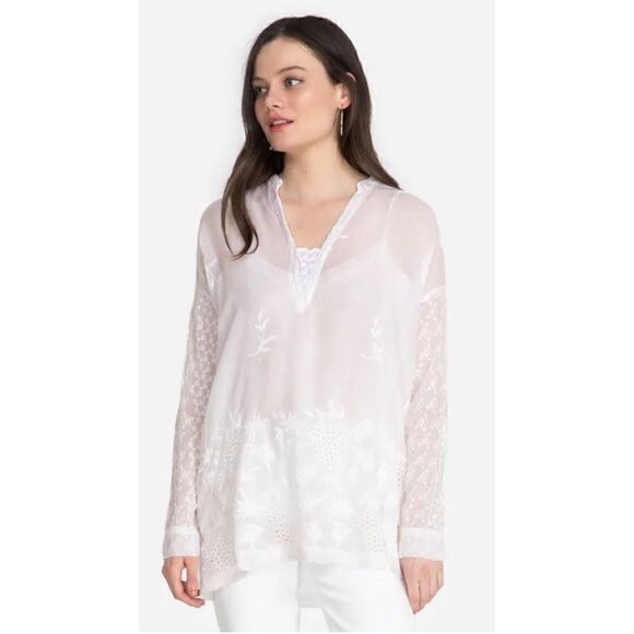 JOHNNY WAS ELLIE TOP WHITE MED NWT SOLD OUT ON JW SITE! - Picture 2 of 6